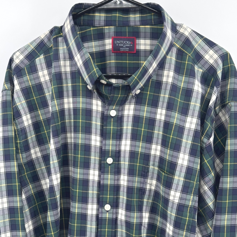 UNTUCKit Performance Dole Plaid Button Down Shirt Men's XXXL Tall Long Sleeve‎